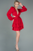 Robe de Cérémonie Courte Satin Rouge ABK1561