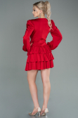 Robe de Cérémonie Courte Satin Rouge ABK1561
