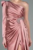 Robe de Soirée Longue Satin Pelure D'oignon ABU2676