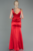 Robe de Soirée Longue Satin Rouge ABU2771