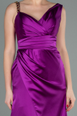Robe de Soirée Longue Satin Violet ABU2771