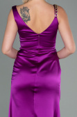 Robe de Soirée Longue Satin Violet ABU2771