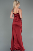 Robe Queue de Poisson Longue Satin Rouge Bordeaux ABU1894