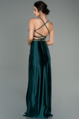 Robe de Soirée Longue Satin Émeraude ABU2800