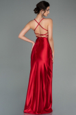 Robe de Soirée Longue Satin Rouge ABU2800
