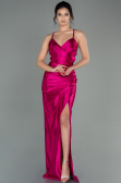 Robe de Soirée Longue Satin Fushia ABU2800