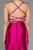 Robe de Soirée Longue Satin Fushia ABU2800