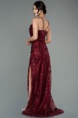 Robe de Soirée Longue Rouge Bordeaux ABU2803