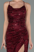 Robe de Soirée Longue Rouge Bordeaux ABU2803