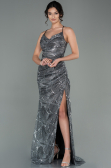 Robe de Soirée Longue Noir-Argent ABU2803