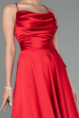 Robe de Cérémonie Midi Satin Rouge ABK1586