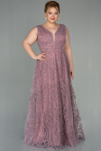 Robe De Soirée Grande Taille Longue Couleur Rose ABU2537