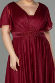 Robe De Soirée Grande Taille Longue Rouge Bordeaux ABU2498
