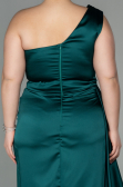 Robe de Soirée Grande Taille Longue Satin Émeraude ABU2531