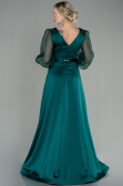 Robe de Soirée Longue Satin Émeraude ABU2830