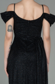 Robe de Soirée Longue Noir-Argent ABU2835