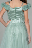 Robe de Soirée Enfants Longue Menthe ABU2452