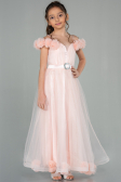 Robe de Soirée Enfants Longue Saumon ABU2452