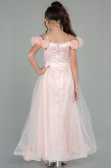 Robe de Soirée Enfants Longue Saumon ABU2452