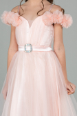 Robe de Soirée Enfants Longue Saumon ABU2452