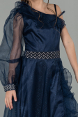 Robe de Soirée Enfants Longue Bleu Marine ABU2453
