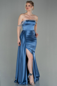 Robe De Soirée Satin Longue Indigo ABU2618