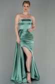Robe De Soirée Satin Longue Menthe ABU2618