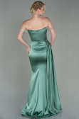 Robe De Soirée Satin Longue Menthe ABU2618