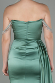 Robe De Soirée Satin Longue Menthe ABU2618