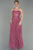 Robe De Soirée Longue Couleur Rose ABU2822