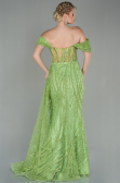 Robe De Soirée Longue Pistache vert ABU2706