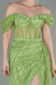 Robe De Soirée Longue Pistache vert ABU2706
