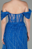 Robe De Soirée Longue Bleu Saxe ABU2706