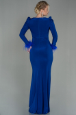 Robe De Soirée Longue Bleu Saxe ABU2804