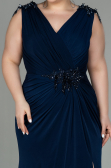 Robe de Soirée Grande Taille Longue Bleu Marine ABU2854