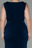 Robe de Soirée Grande Taille Longue Bleu Marine ABU2854