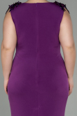Robe de Soirée Grande Taille Longue Prune ABU2854
