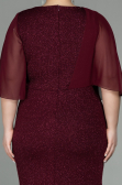 Robe de Soirée Grande Taille Longue Rouge Bordeaux ABU2857