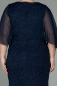 Robe de Soirée Grande Taille Longue Bleu Marine ABU2857