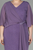 Robe de Soirée Grande Taille Longue Lavande ABU2857