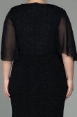 Robe de Soirée Grande Taille Longue Noir ABU2857