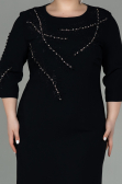 Robe de Soirée Grande Taille Midi Noir ABK1621