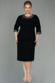 Robe Grande Taille Midi Noir ABK1622