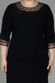 Robe Grande Taille Midi Noir ABK1622