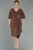 Robe de Soirée Grande Taille Midi Cuivre ABK1625
