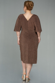 Robe de Soirée Grande Taille Midi Cuivre ABK1625