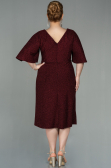 Robe de Soirée Grande Taille Midi Rouge Bordeaux ABK1625