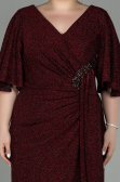 Robe de Soirée Grande Taille Midi Rouge Bordeaux ABK1625