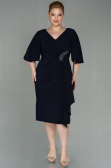 Robe de Soirée Grande Taille Midi Bleu Marine ABK1625