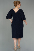 Robe de Soirée Grande Taille Midi Bleu Marine ABK1625